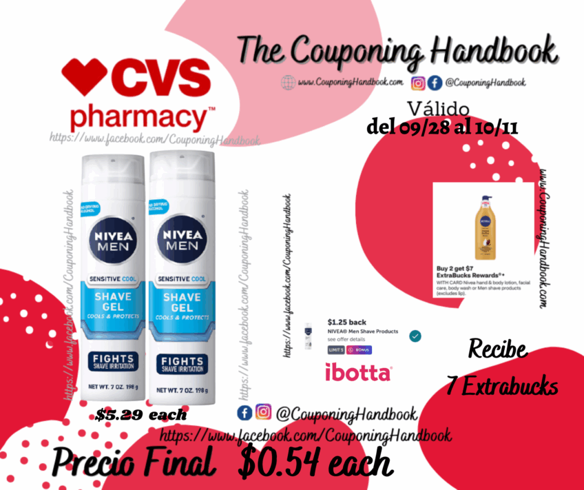 NIVEA MEN Sensitive Cooling Shaving Gel, 7 oz. por $0.54