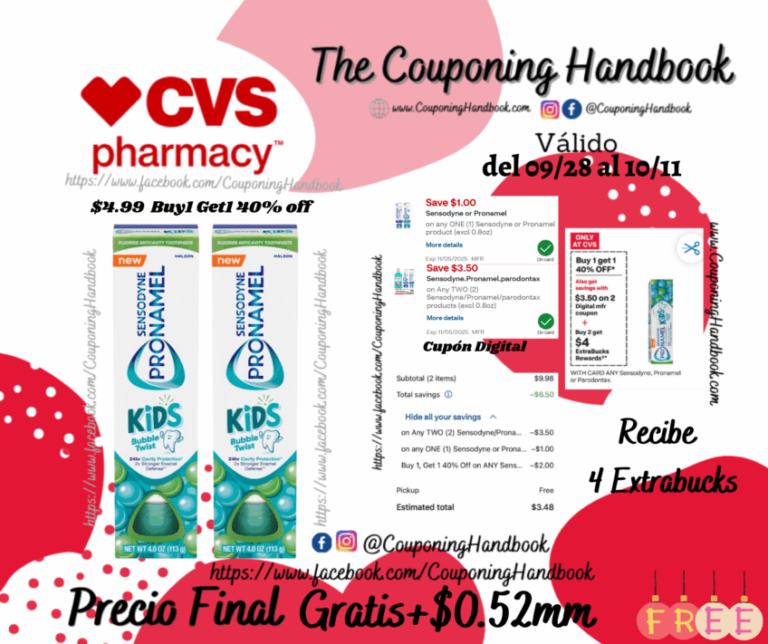 02 Sensodyne Pronamel Kid’s Fluoride Toothpaste, Bubble Twist, 4 OZ Gratis