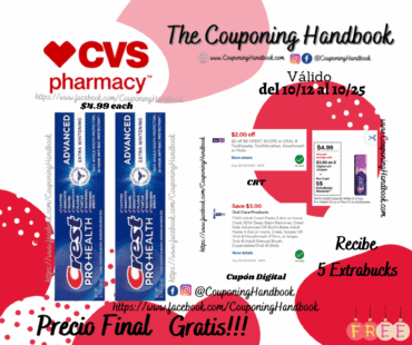 02 Crest Pro-Health Advanced Extra Whitening Fluoride Toothpaste, 5.1 OZ Gratis