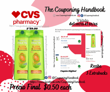 Garnier Fructis Triple Nutrition Shampoo, 12.5 OZ por $0.50