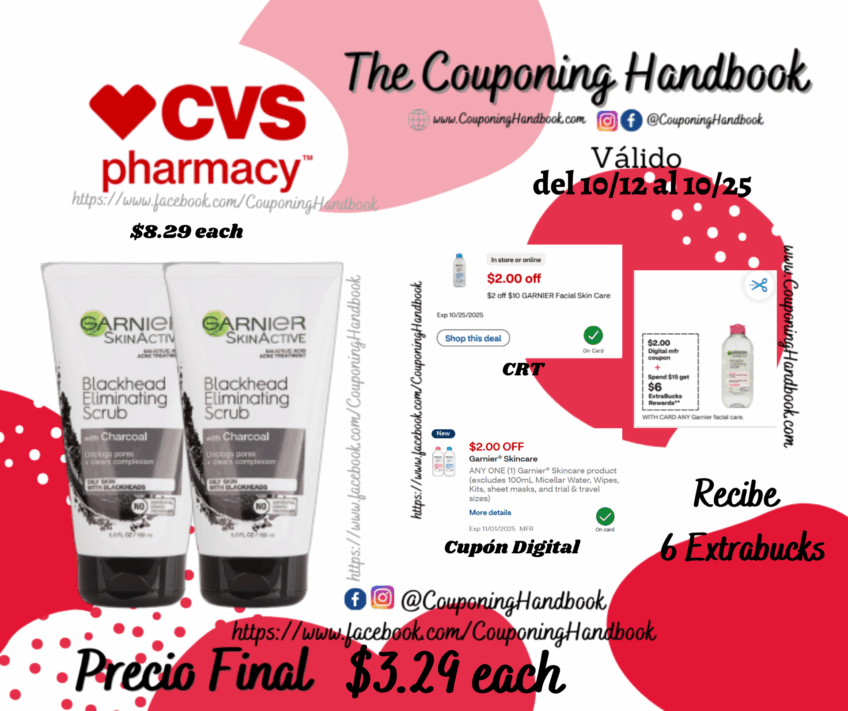 Garnier SkinActive Charcoal Blackhead Acne Treatment Scrub, 5 OZ por $3.29