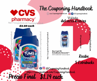 TUMS Antacid Chewy Bites Chewable Tablets, 8 Count por $1.19