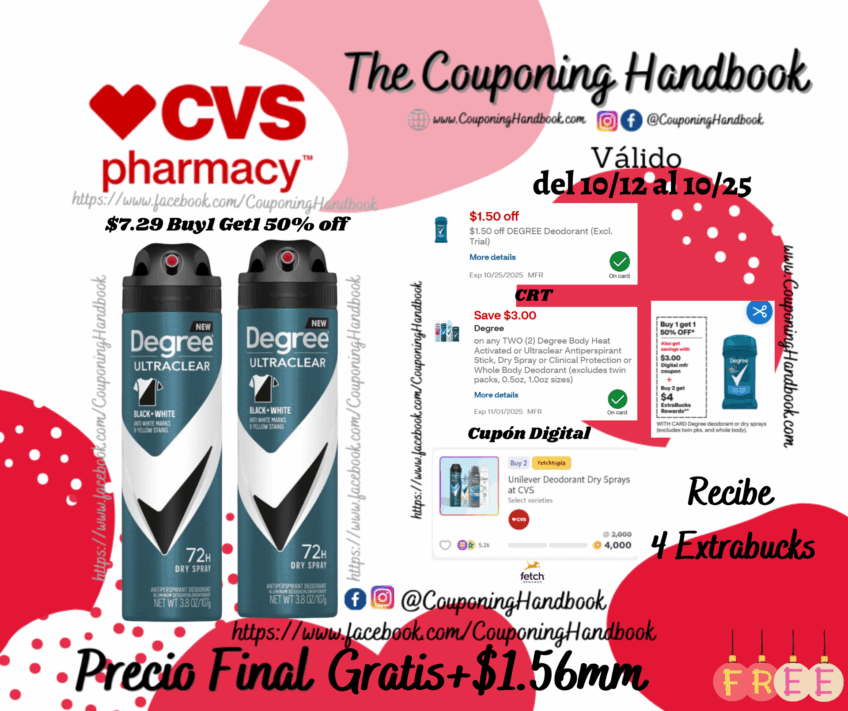 Degree Ultraclear 72-Hour Black + White Antiperspirant & Deodorant Dry Spray Gratis