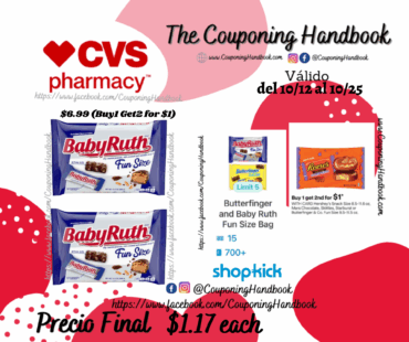 Baby Ruth, Fun Size Candy Bag, 10.2 oz por $1.67