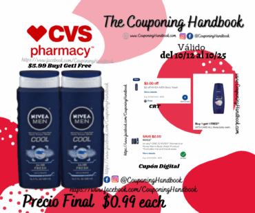 NIVEA Men’s Body Wash, 16.9 OZ por $0.99