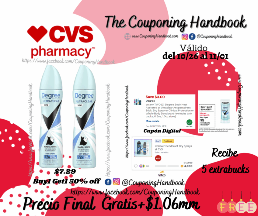 02 Degree Ultraclear 72-Hour Black + White Antiperspirant & Deodorant Dry Spray 3.8 OZ Gratis