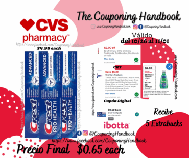 Crest Pro-Health Advanced Extra Whitening Fluoride Toothpaste, 5.1 OZ por $0.65