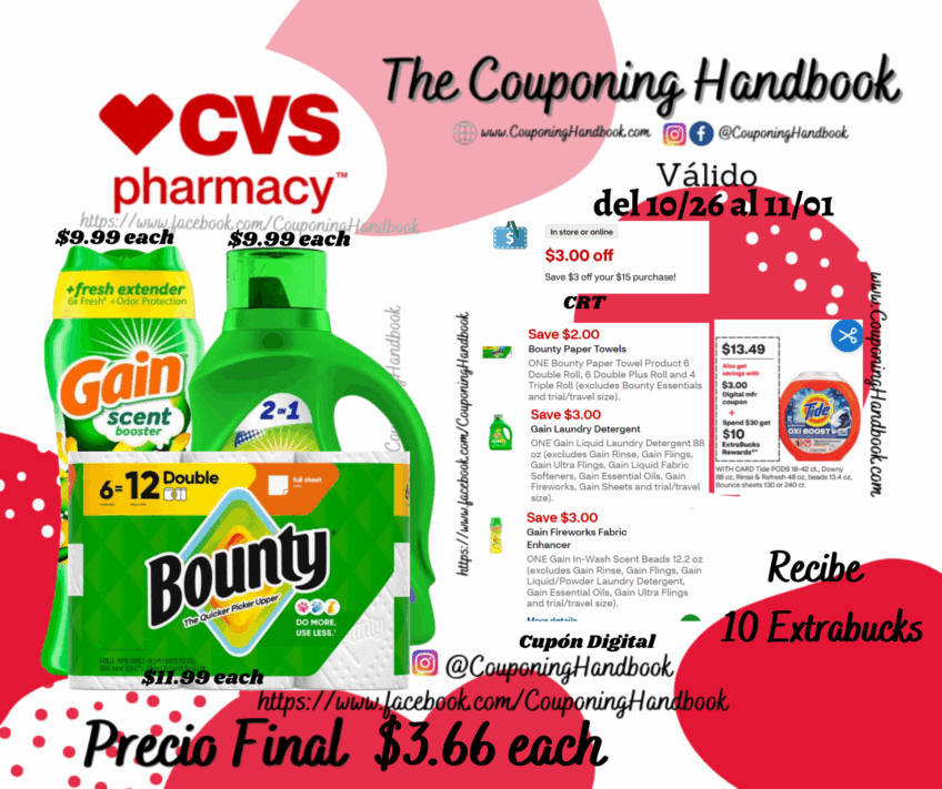 Productos de HouseHold por $3.66