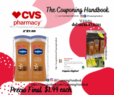 Vaseline Body Lotion Cocoa Radiant Intensive Care for Dry Skin 10 ounces por $1.99