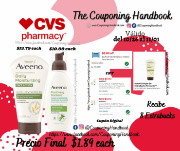 Productos Aveeno por $1.89