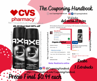 AXE 48-Hour Deodorant Body Spray, Black, 4 OZ por $0.94