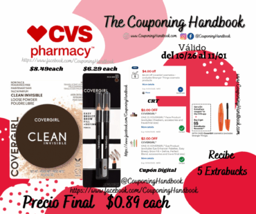 Productos Covergirl por $0.89
