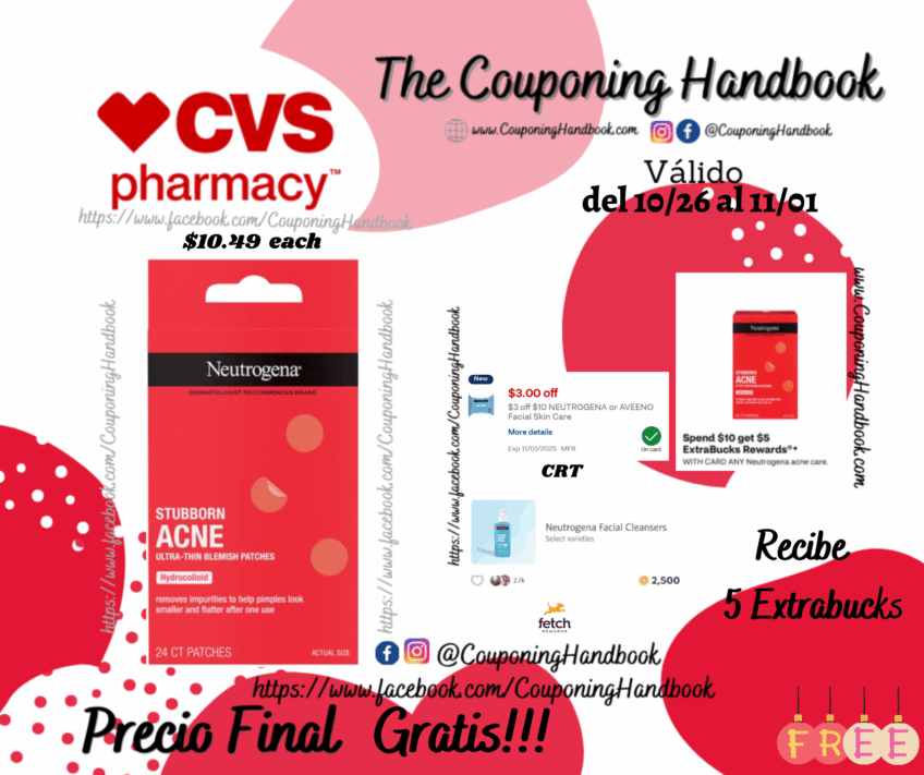 Neutrogena Stubborn Acne Hydrocolloid Blemish Patches por $2.49