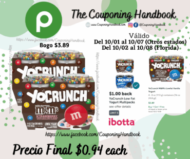 YoCrunch M&M’s Lowfat Strawberry Yogurt por $0.94
