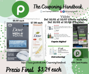 Dove Body Wash y/o 01 Dove Men+Care Bar por $3.24