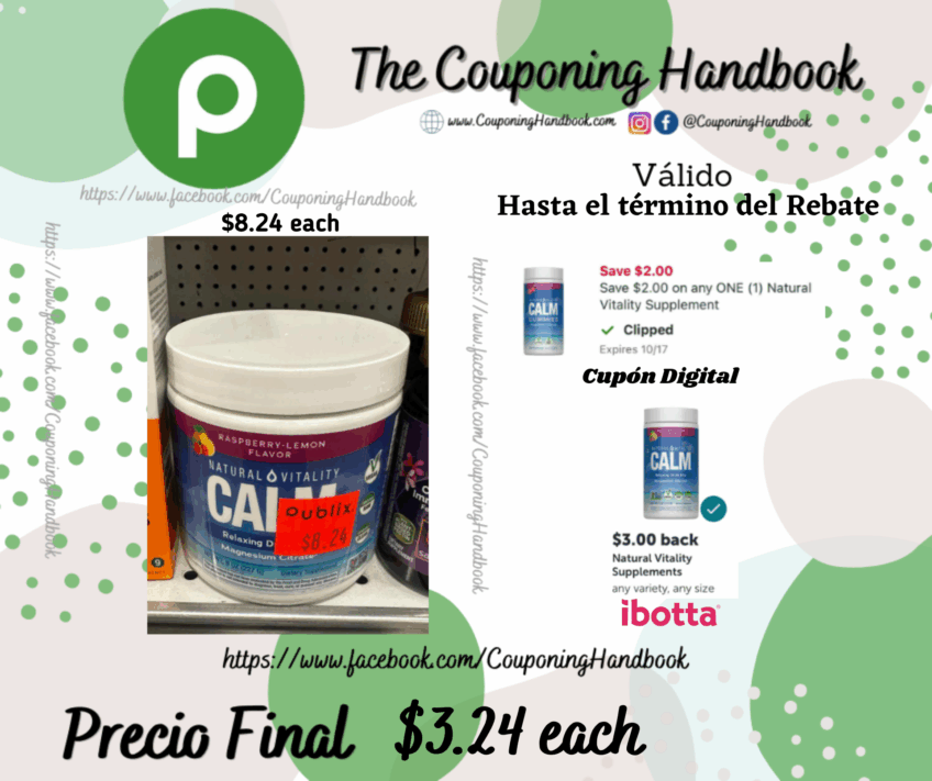 Natural Vitality Calm Raspberry-Lemon Flavor por $3.24