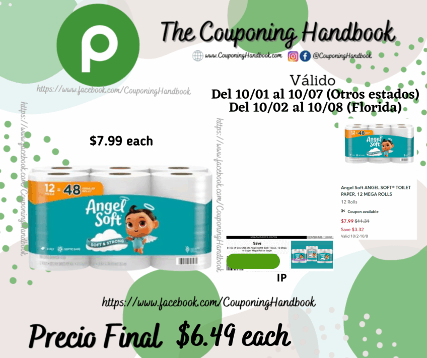 Angel Soft ANGEL SOFT® TOILET PAPER, 12 MEGA ROLLS 12 Rolls por $6.49