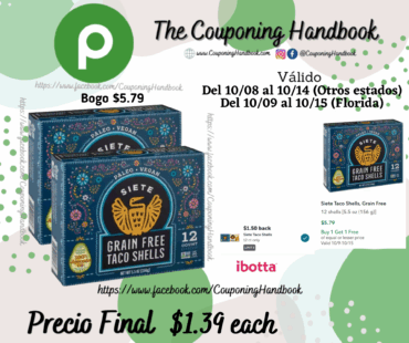 Siete Taco Shells, Grain Free por $1.39