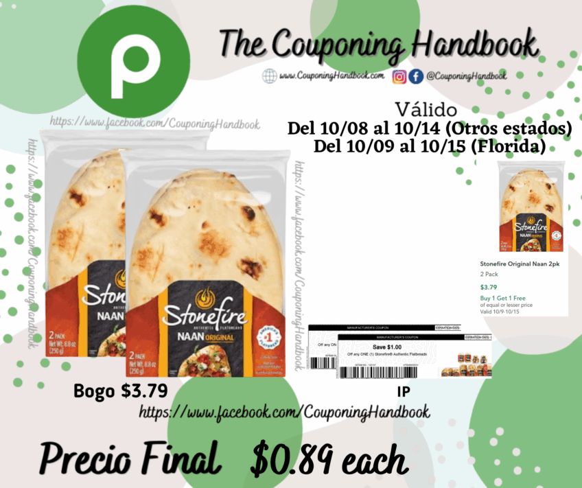 Stonefire Original Naan 2pk por $0.89