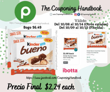 Kinder Bueno Snack Size Creamy Crispy Chocolate Bar 6.8 oz  por $2.24