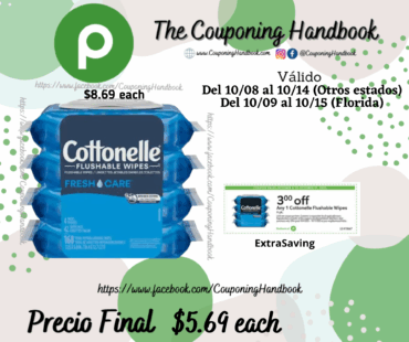 Cottonelle Fresh Care Flushable Wipes 4 – 42 wipe packs por $5.67