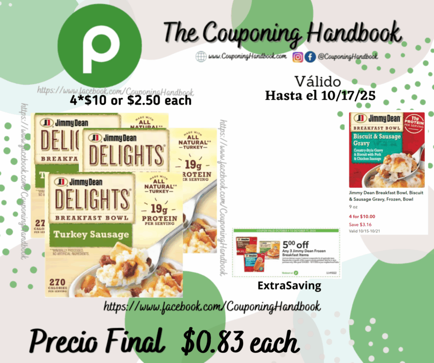 Jimmy Dean Delights Breakfast Bowl, Turkey Sausage, Frozen, Bowl por $0.83