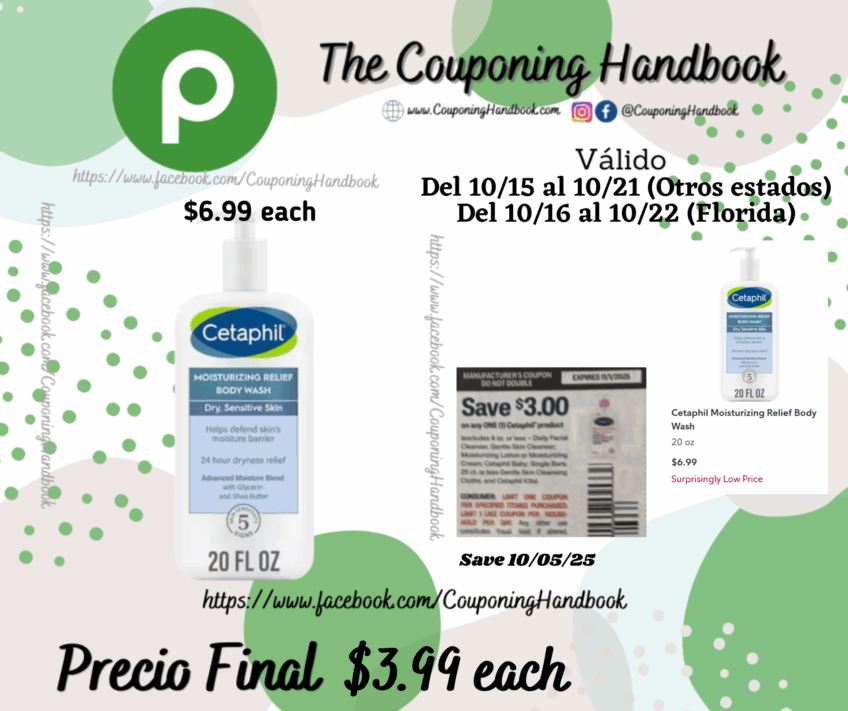Cetaphil Moisturizing Relief Body Wash 20 oz por $3.99