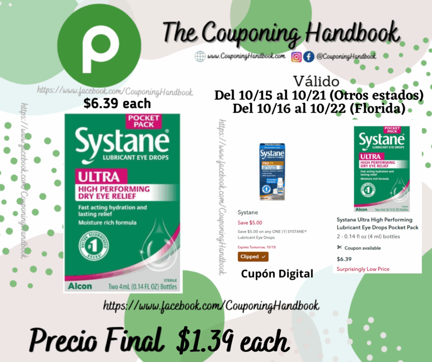 Systane Ultra High Performing Lubricant Eye Drops Pocket Pack por $1.39