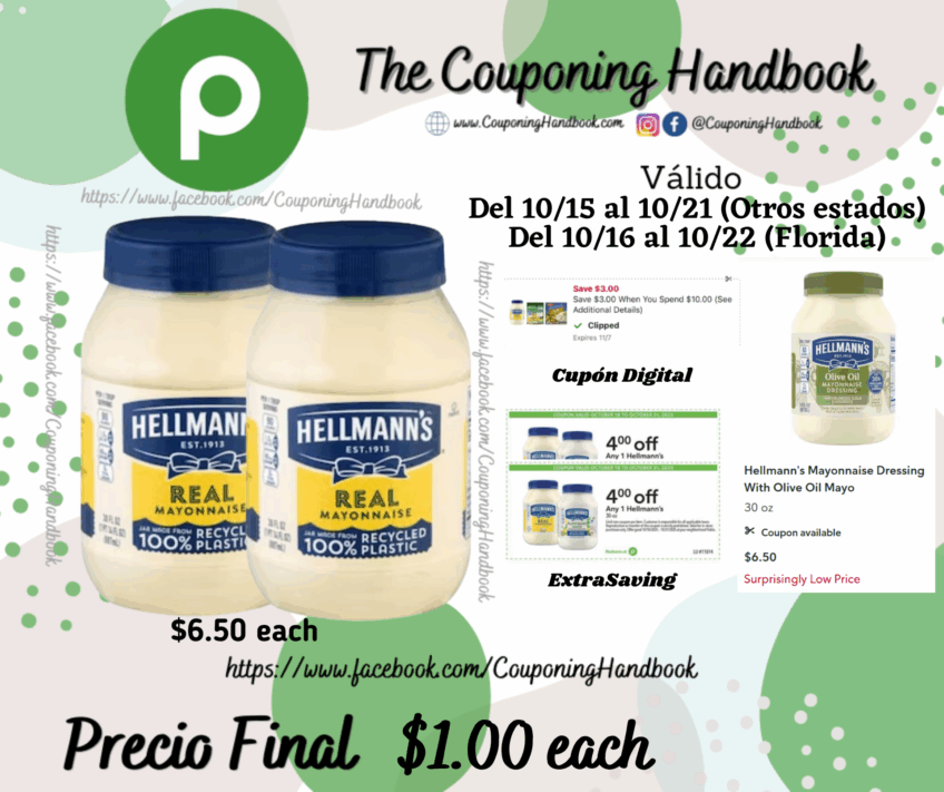 Hellmann’s Real Mayonnaise 30 oz por $1.00