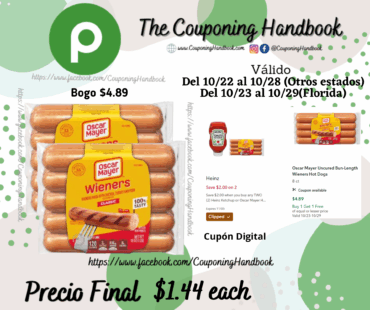Oscar Mayer Classic Uncured Wieners Hot Dogs 10 ct por $1.44