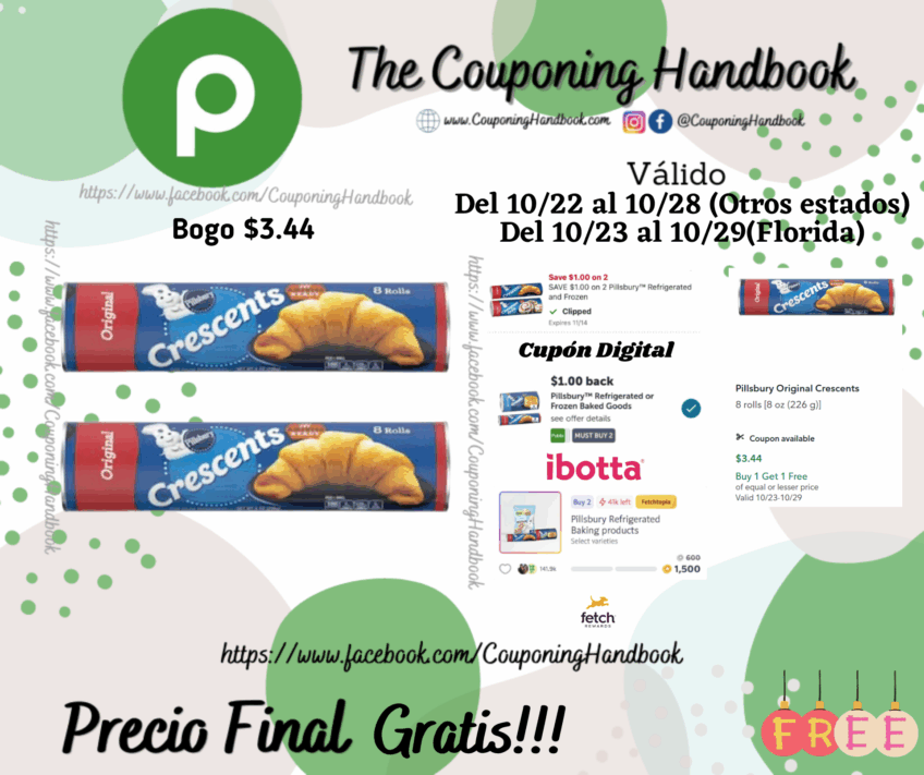 02 Pillsbury Original Crescents 8 rolls Gratis