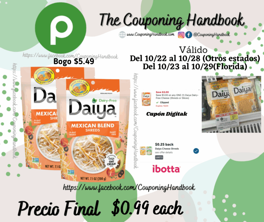 Daiya Dairy Free Mexican Blend Cheese Shreds por $0.99