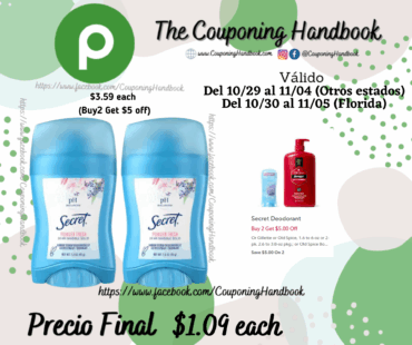 Secret Antiperspirant/Deodorant, Powder Fresh 1.6 oz por $1.09