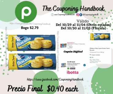 Pillsbury Flaky Layers Butter Tastin’ Biscuits 10 biscuits por $0.40