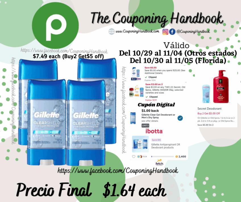 Gillette Clear Gel Antiperspirant and Deodorant for Men Cool Wave Scent 3.8 oz por $1.64