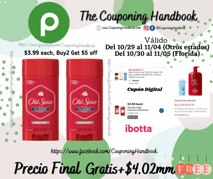 02 Old Spice Classic Original Scent Deodorant for Men, 3.25 oz Gratis