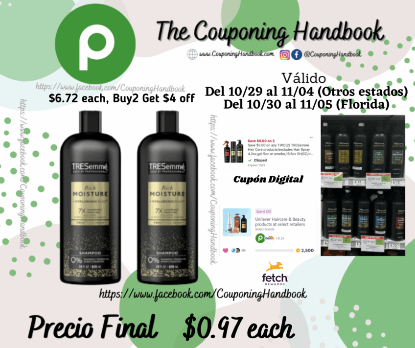 TRESemmé Shampoo por $0.97