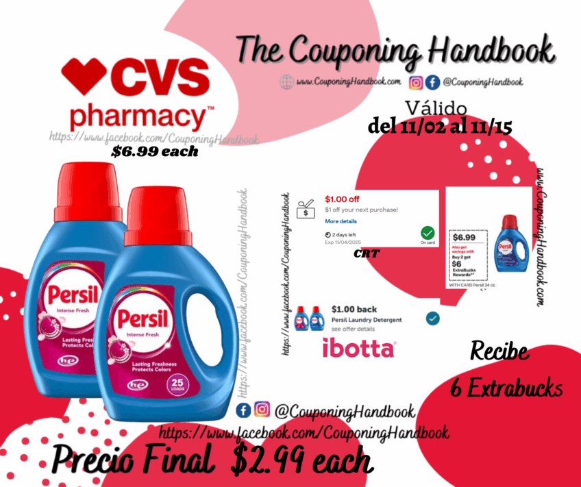 Persil ProClean Liquid Laundry Detergent, Intense Fresh Scent, 34 oz por $2.99