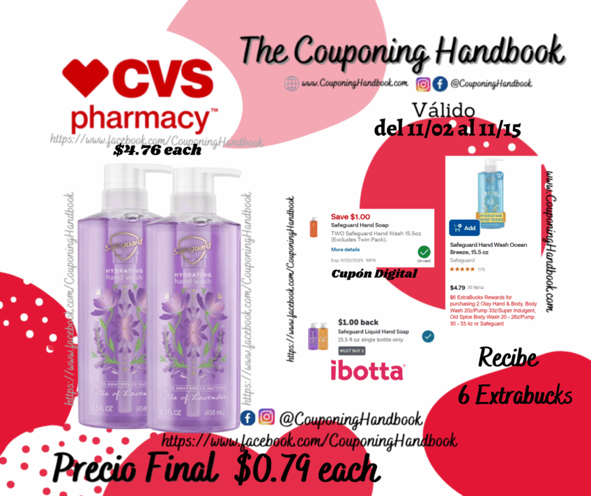 Safeguard Hand Wash Notes of Lavender, 15.5 oz por $0.79