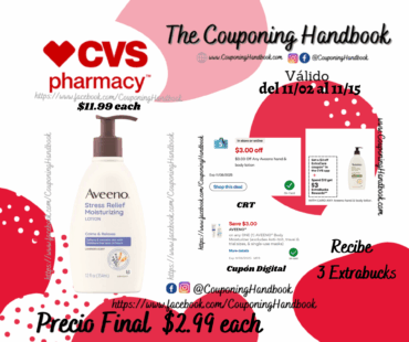 Aveeno Stress Relief Moisturizing Body Lotion, 12 Ounces por $2.99