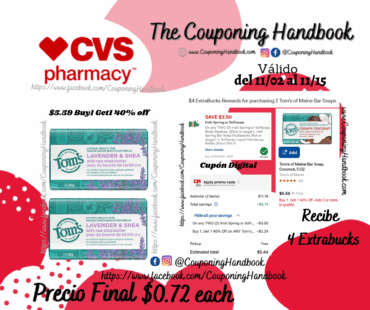 Tom’s of Maine Bar Soap, Lavender, 5 OZ por $0.72