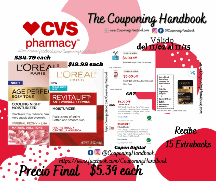 Productos Loreal Paris AGe por $5.39