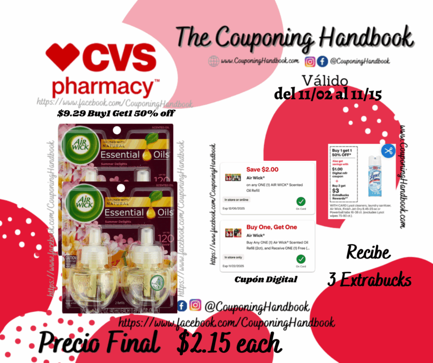 Air Wick Scented Oil Twin Refill por $2.15