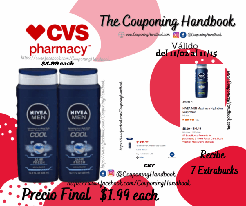 NIVEA MEN Body Wash por $1.99