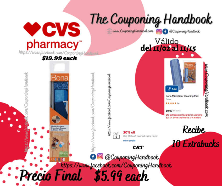 Floor & Carpet Cleaners Bona Premium Microfiber Dry & Wet Floor Mop por $5.99