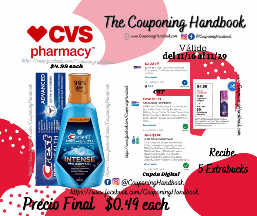 Productos Crest por $0.49