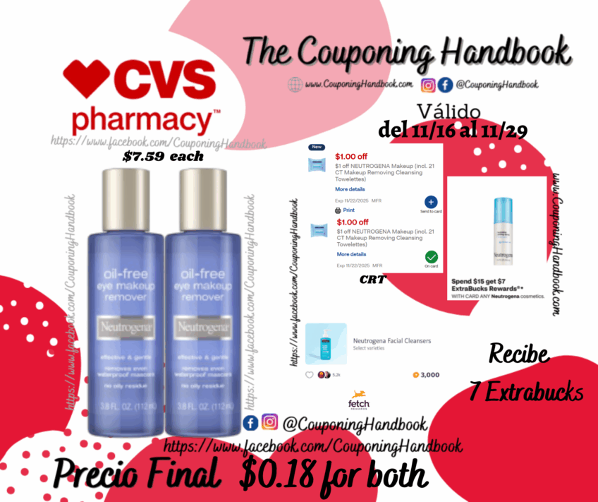 02 Neutrogena Oil-Free Eye Makeup Remover por $0.18