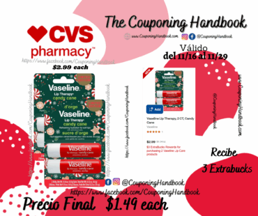 Vaseline Lip Therapy, 2 CT, Candy Cane por $1.49
