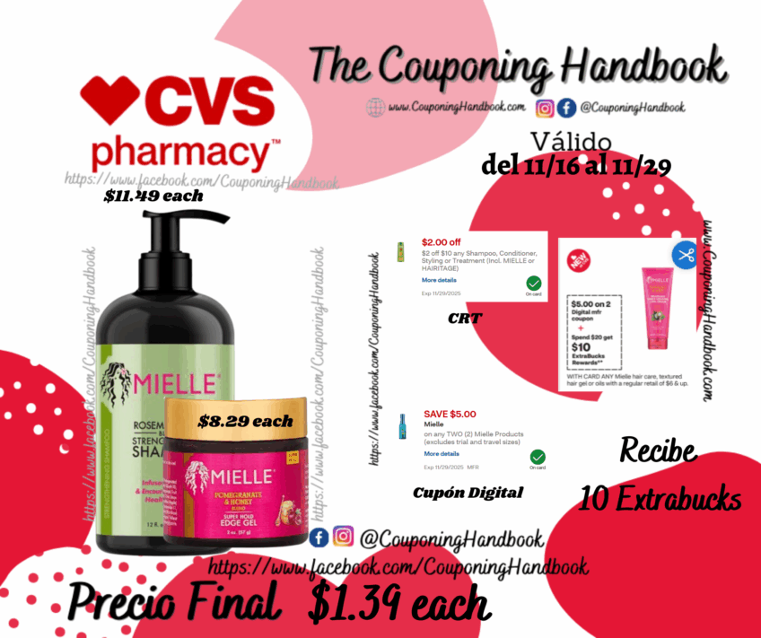 Productos Mielle por $1.39