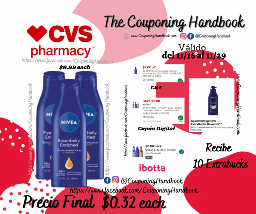 NIVEA Essentially Enriched Body Lotion, 8.4 OZ por $0.32